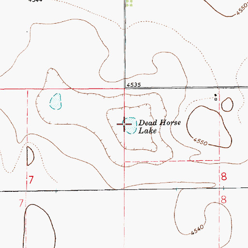 Topographic Map of Dead Horse Lake, NM