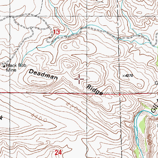 Topographic Map of Deadman Ridge, NM