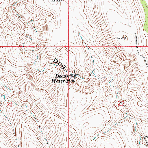 Topographic Map of Deadman Water Hole, NM