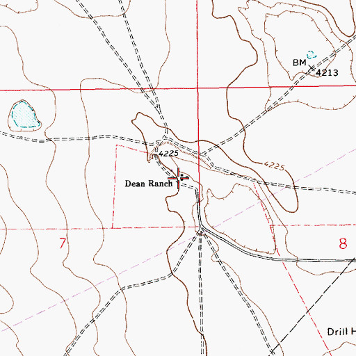 Topographic Map of Dean Ranch, NM