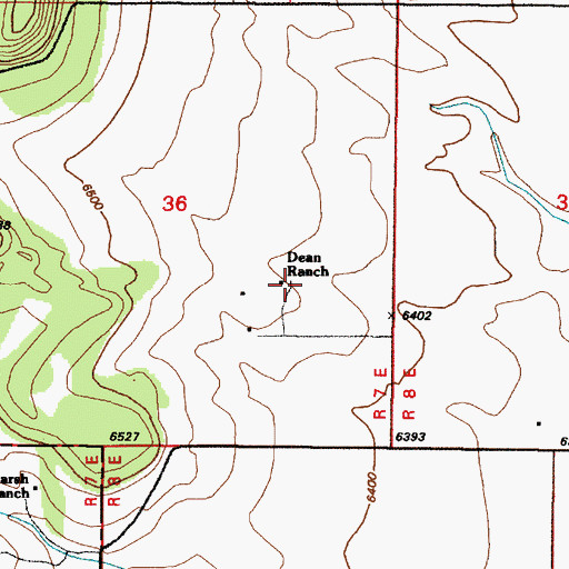 Topographic Map of Dean Ranch, NM
