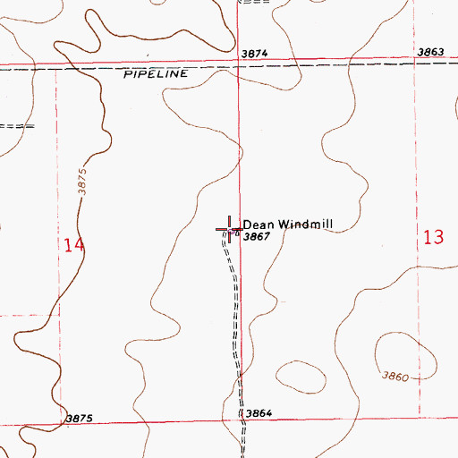 Topographic Map of Dean Windmill, NM