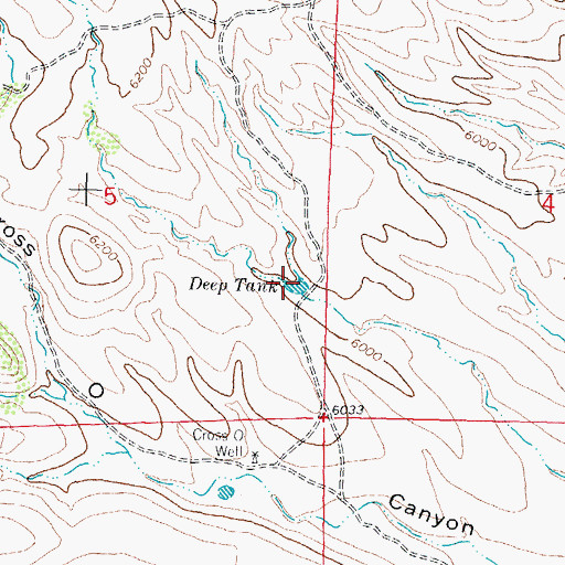 Topographic Map of Deep Tank, NM
