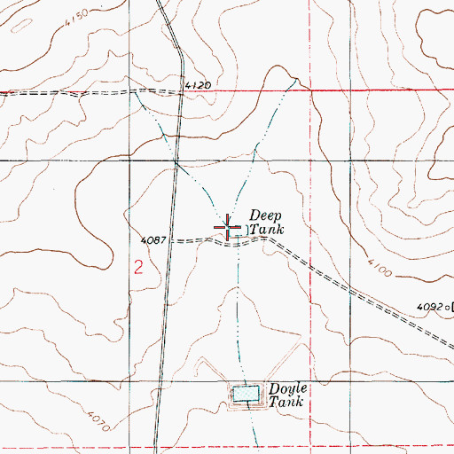 Topographic Map of Deep Tank, NM