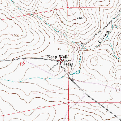 Topographic Map of Deep Well, NM