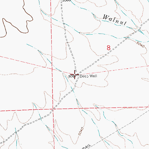 Topographic Map of Deep Well, NM