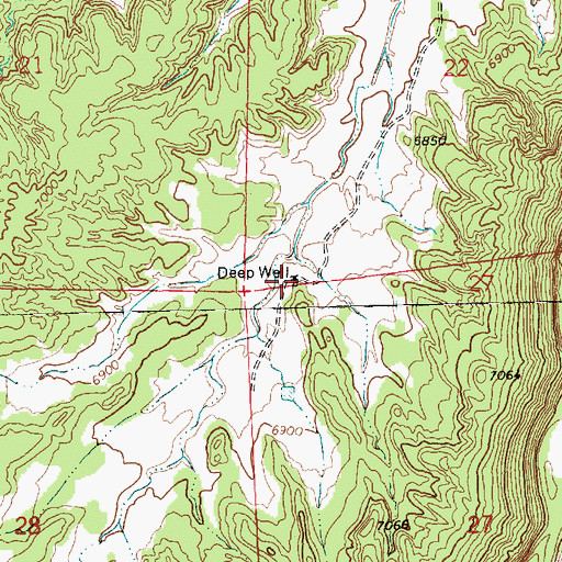 Topographic Map of Deep Well, NM