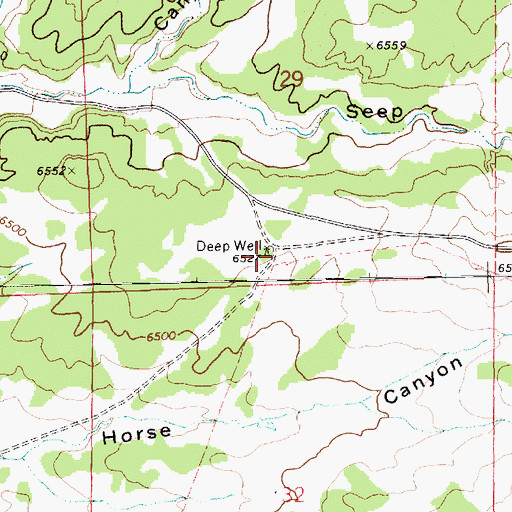 Topographic Map of Deep Well, NM