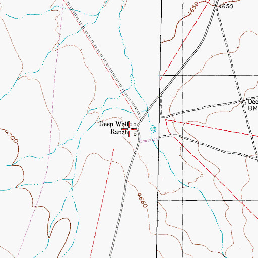 Topographic Map of Deep Well Ranch, NM