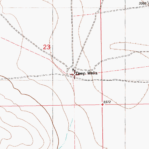 Topographic Map of Deep Wells, NM