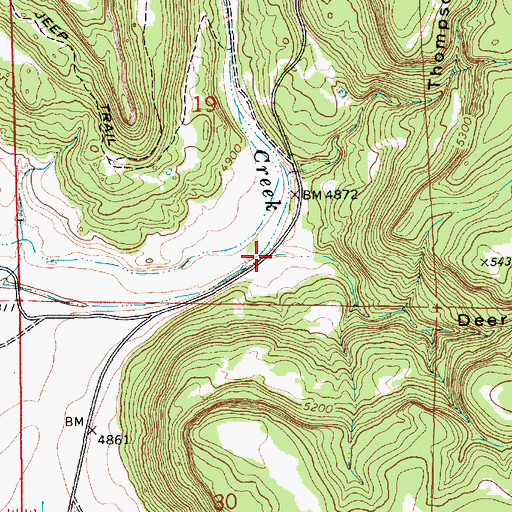Topographic Map of Deer Canyon, NM