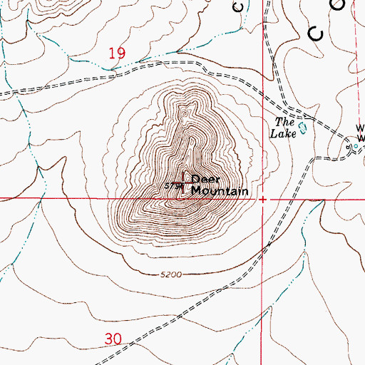 Topographic Map of Deer Mountain, NM