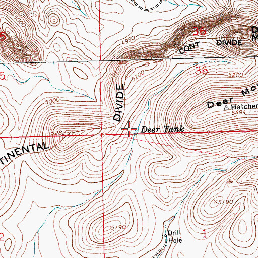 Topographic Map of Deer Tank, NM