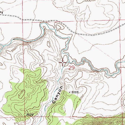 Topographic Map of Deer Trail Canyon, NM