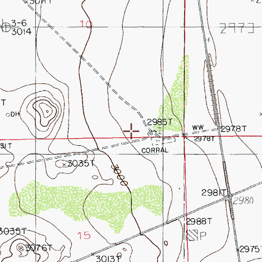 Topographic Map of Delaware Ranch, NM