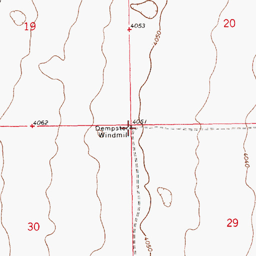 Topographic Map of Dempster Windmill, NM