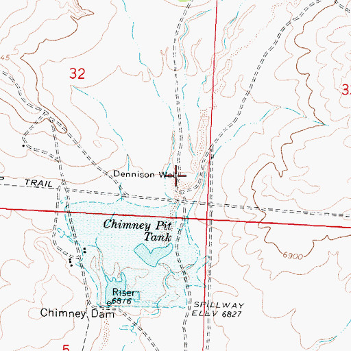 Topographic Map of Dennison Well, NM