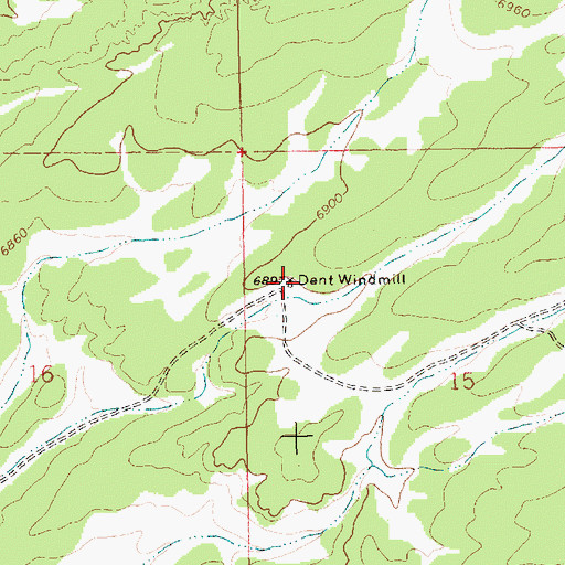 Topographic Map of Dent Windmill, NM