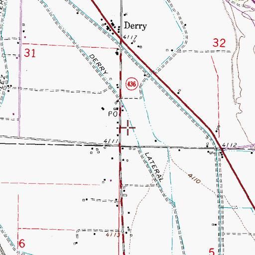Topographic Map of Derry Lateral, NM