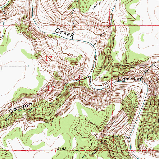 Topographic Map of Devils Canyon, NM