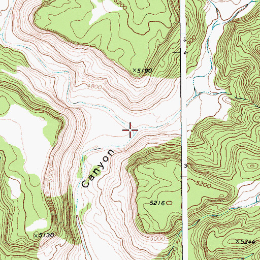 Topographic Map of Devils Creek, NM