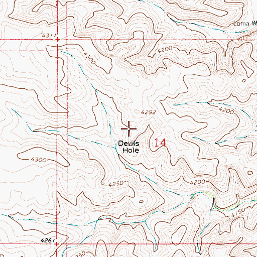 Topographic Map of Devils Hole, NM