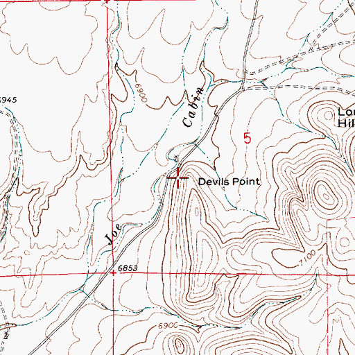 Topographic Map of Devils Point, NM