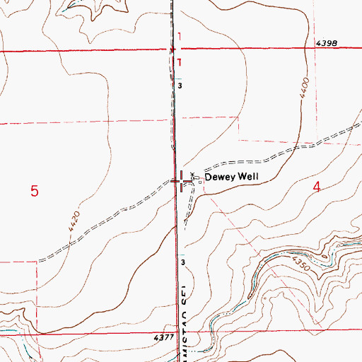 Topographic Map of Dewey Well, NM