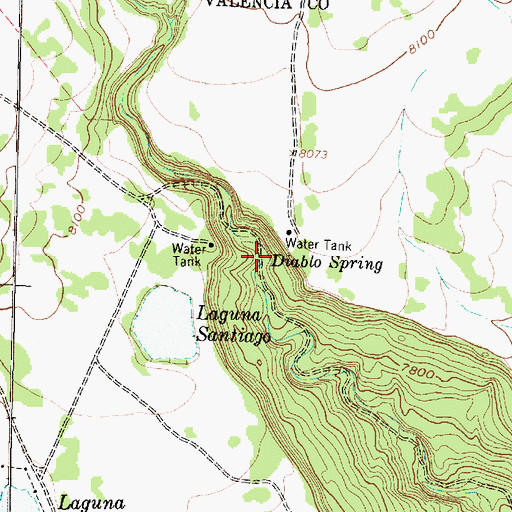 Topographic Map of Diablo Spring, NM
