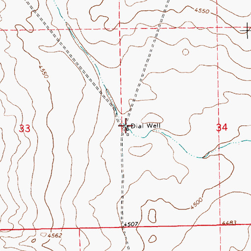 Topographic Map of Dial Well, NM