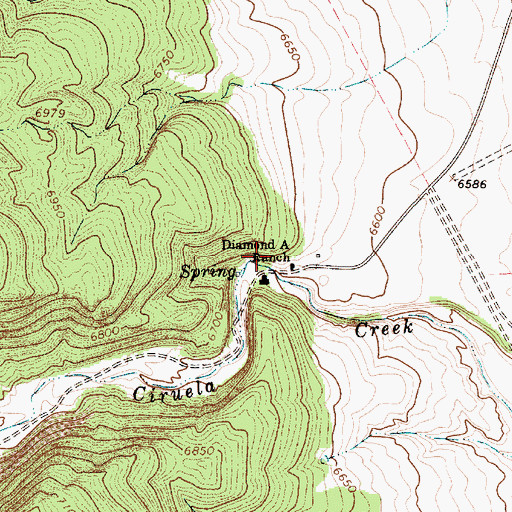 Topographic Map of Diamond a Ranch, NM