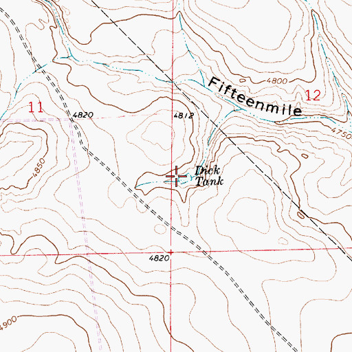 Topographic Map of Dick Tank, NM