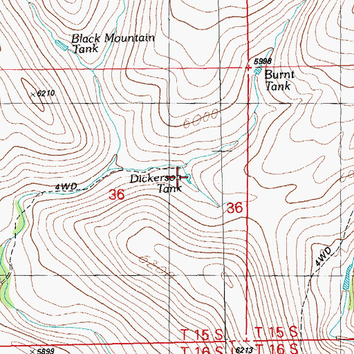 Topographic Map of Dickerson Tank, NM