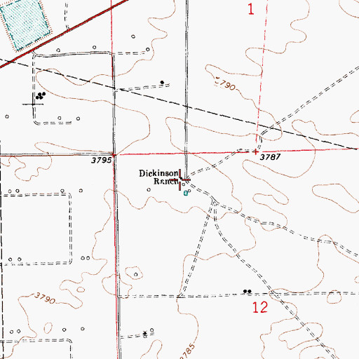 Topographic Map of Dickinson Ranch, NM