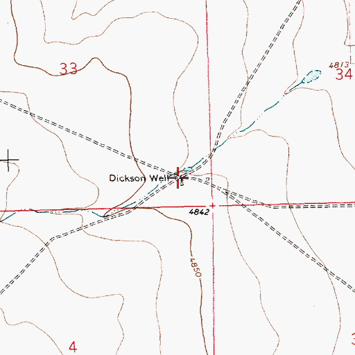 Topographic Map of Dickson Well, NM