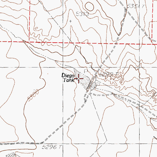 Topographic Map of Diego Tank, NM
