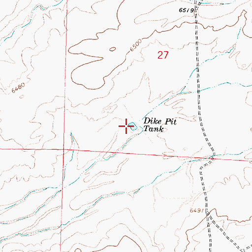Topographic Map of Dike Pit Tank, NM