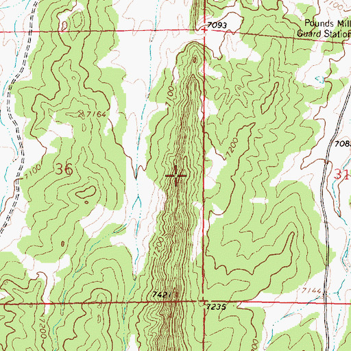 Topographic Map of Dike Rock Ridge, NM