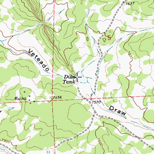 Topographic Map of Dike Tank, NM