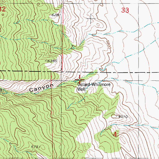 Topographic Map of Dillard-Whitmore Well, NM