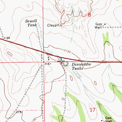 Topographic Map of Dinwiddie Tanks, NM
