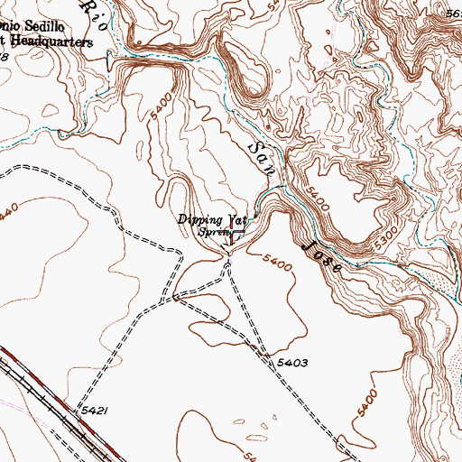 Topographic Map of Dipping Vat Spring, NM