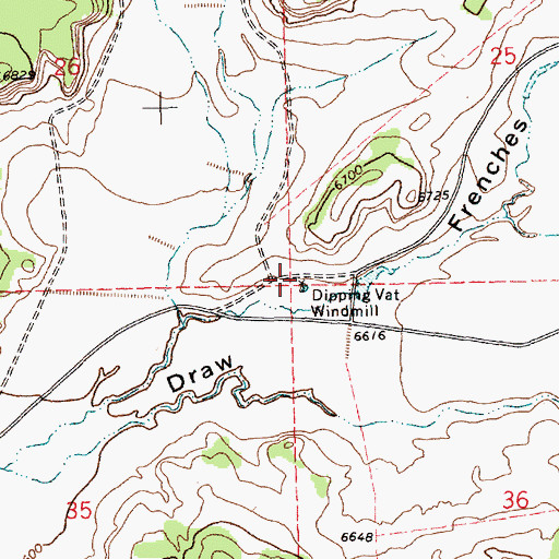 Topographic Map of Dipping Vat Windmill, NM