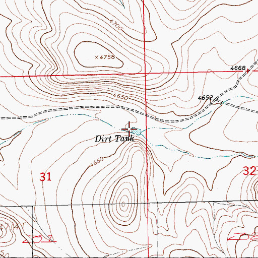 Topographic Map of Dirt Tank, NM