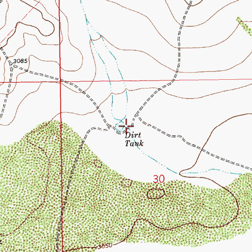 Topographic Map of Dirt Tank, NM
