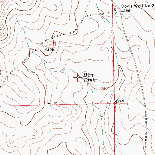 Topographic Map of Dirt Tank, NM