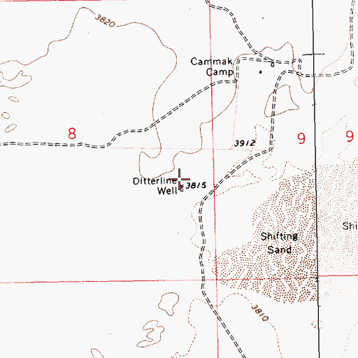Topographic Map of Ditterline Well, NM