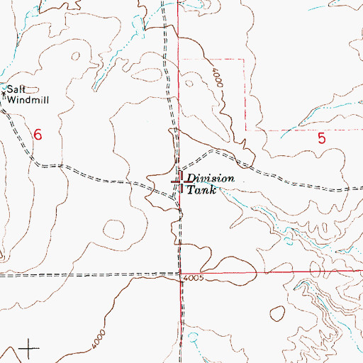 Topographic Map of Division Tank, NM