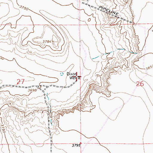 Topographic Map of Dixon Well, NM