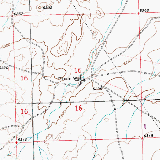 Topographic Map of Dixon Well, NM